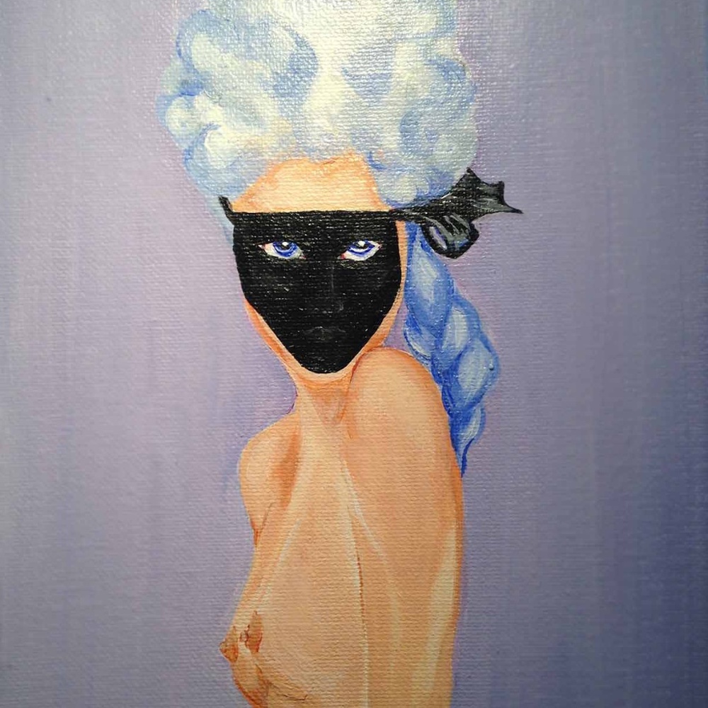 Acrylic painting 8x10 with rhinstone frame